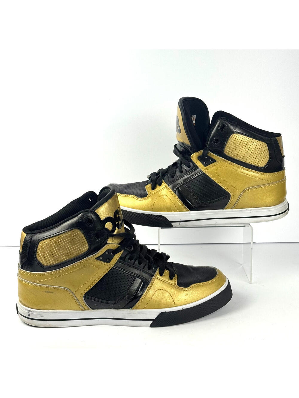 Osiris Bronx NYC 83 VLC Black Gold High Top Skateboarding Skate Shoes Size 11